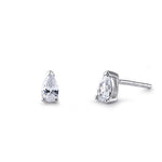 Sterling Silver 3X5mm Pear Cut Basket Setting CZ Earrings