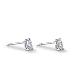 Sterling Silver 3X5mm Pear Cut Basket Setting CZ Earrings