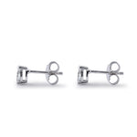 Sterling Silver 3X5mm Pear Cut Basket Setting CZ Earrings