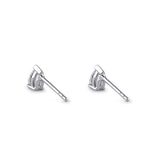 Sterling Silver 3X5mm Pear Cut Basket Setting CZ Earrings