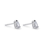 Sterling Silver 4X6mm Pear Cut Basket Setting CZ Earrings
