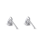 Sterling Silver 4X6mm Pear Cut Basket Setting CZ Earrings