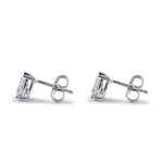 Sterling Silver 5X7mm Pear Cut Basket Setting CZ Earrings