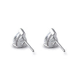 Sterling Silver 6X8mm Pear Cut Basket Setting CZ Earrings