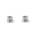 Sterling Silver 5X5mm Cushion Cut Basket Setting CZ Earrings