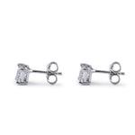 Sterling Silver 5X5mm Square Octagon Cut CZ Earrings
