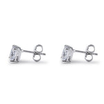 Sterling Silver 6X6mm Square Octagon Cut CZ Earrings
