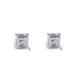 Sterling Silver 6X6mm Square Octagon Cut CZ Earrings