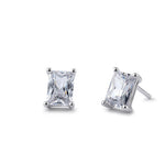 Sterling Silver 5X7mm Radiant Octagon Cut CZ Earrings