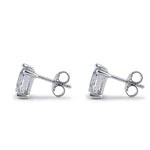 Sterling Silver 5X7mm Radiant Octagon Cut CZ Earrings
