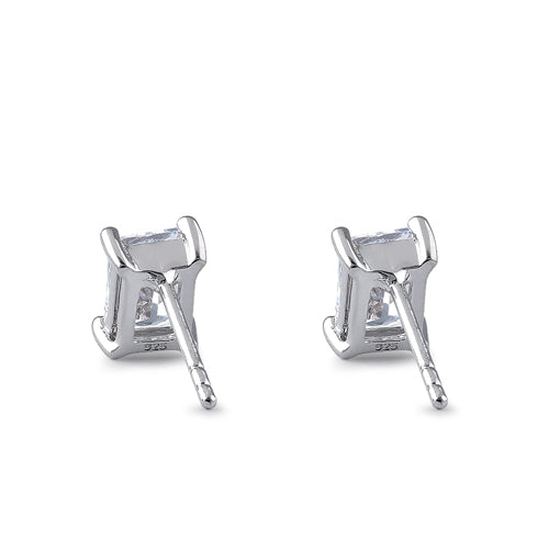 Sterling Silver 5X7mm Radiant Octagon Cut CZ Earrings