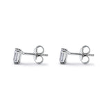 Sterling Silver 3X5mm Baguette Octagon Step Cut CZ Earrings
