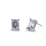 Sterling Silver 5X7mm Baguette Octagon Step Cut CZ Earrings