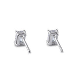 Sterling Silver 5X7mm Baguette Octagon Step Cut CZ Earrings