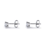 Sterling Silver 4mm Square Step Cut CZ Earrings