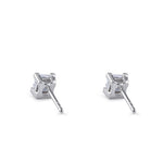 Sterling Silver 4mm Square Step Cut CZ Earrings