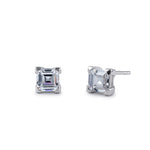 Sterling Silver 5mm Square Step Cut CZ Earrings
