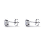 Sterling Silver 5mm Square Step Cut CZ Earrings