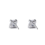 Sterling Silver 5mm Square Step Cut CZ Earrings
