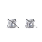 Sterling Silver 6mm Square Step Cut CZ Earrings
