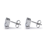Sterling Silver 7mm Square Step Cut CZ Earrings