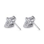 Sterling Silver 7mm Square Step Cut CZ Earrings