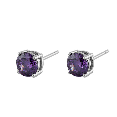 Sterling Silver Amethyst CZ Set