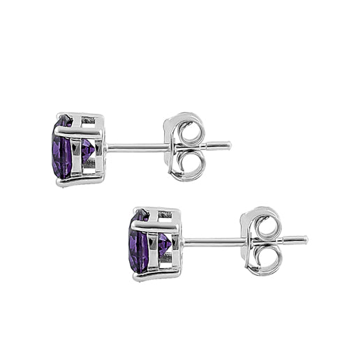 Sterling Silver Amethyst CZ Set