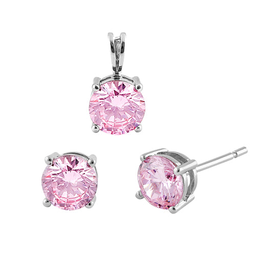 Sterling Silver Pink CZ Set