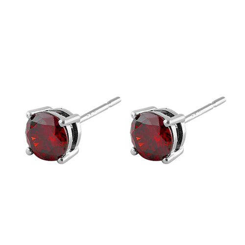 Sterling Silver Garnet CZ Set