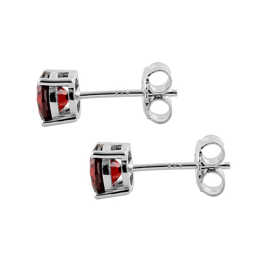 Sterling Silver Garnet CZ Set
