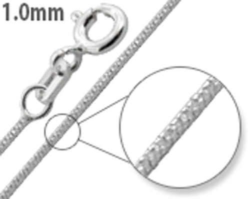 Sterling Silver Glitter Snake Chain 1mm