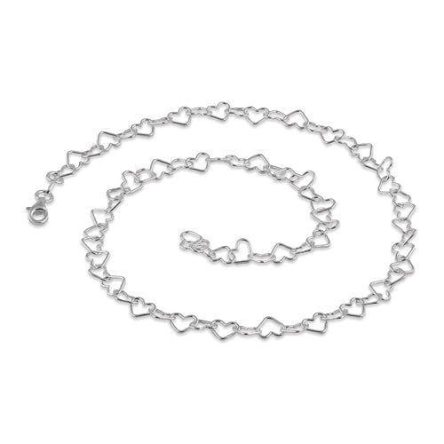 Sterling Silver Heart Chain 4mm