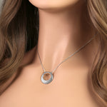 Sterling Silver Round Hammered Necklace