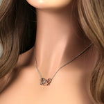 Sterling Silver Two-tone Heart Design Necklace