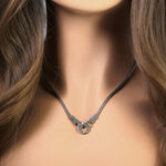 Sterling Silver Small Detachable Circle Marcasite Necklace