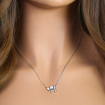 Sterling Silver White Lab Opal Health Symbol Necklace