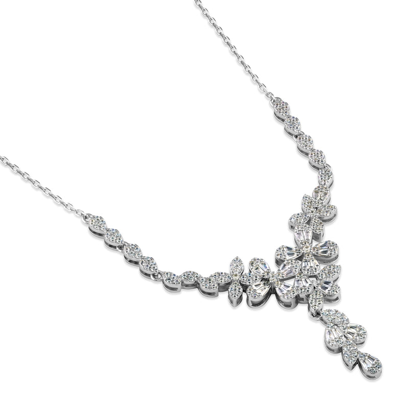 Sterling Silver Bridal CZ Necklace
