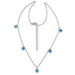 Sterling Silver Adjustable Blue Lab Opal Station Necklace
