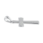 Sterling Silver Grooved Cross Pendant
