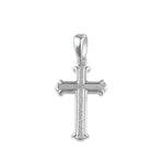 Sterling Silver Textured Gamma Cross Pendant