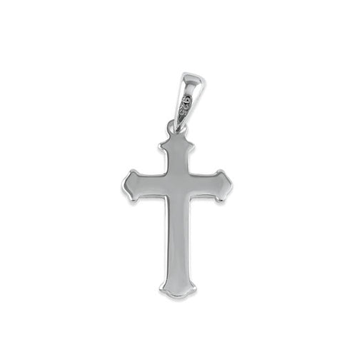Sterling Silver Textured Gamma Cross Pendant