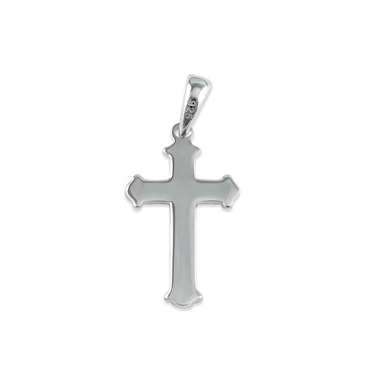 Sterling Silver Textured Gamma Cross Pendant