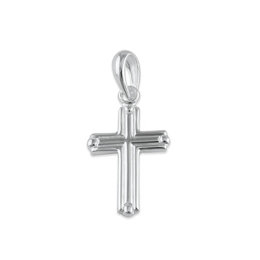 Sterling Silver Gamma Beaded Cross Pendant