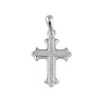 Sterling Silver Textured Gamma Cross Pendant