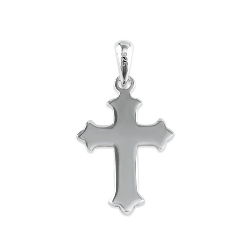 Sterling Silver Textured Gamma Cross Pendant