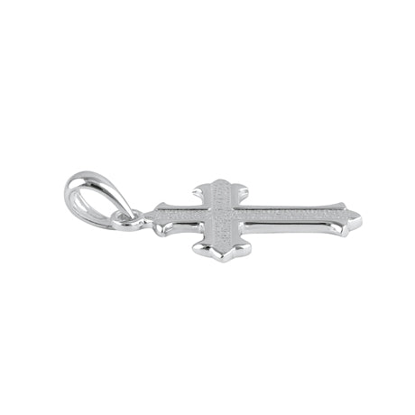 Sterling Silver Textured Gamma Cross Pendant