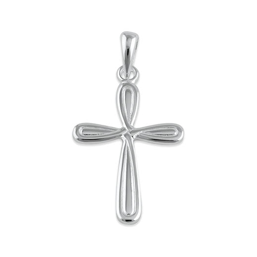 Sterling Silver Rounded Cross Pendant