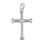 Sterling Silver Neolithic Saltire Cross Pendant