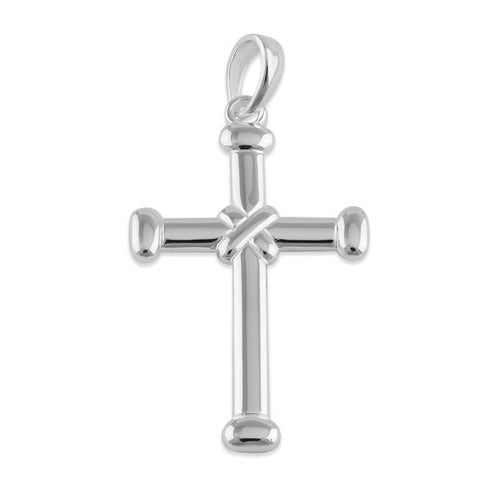 Sterling Silver Neolithic Saltire Cross Pendant